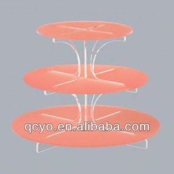 3 tiers circular acrylic cake display stand