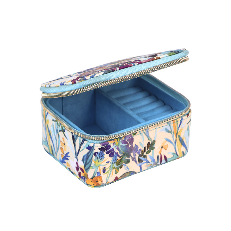 Ins wind PU leather portable earrings storage box