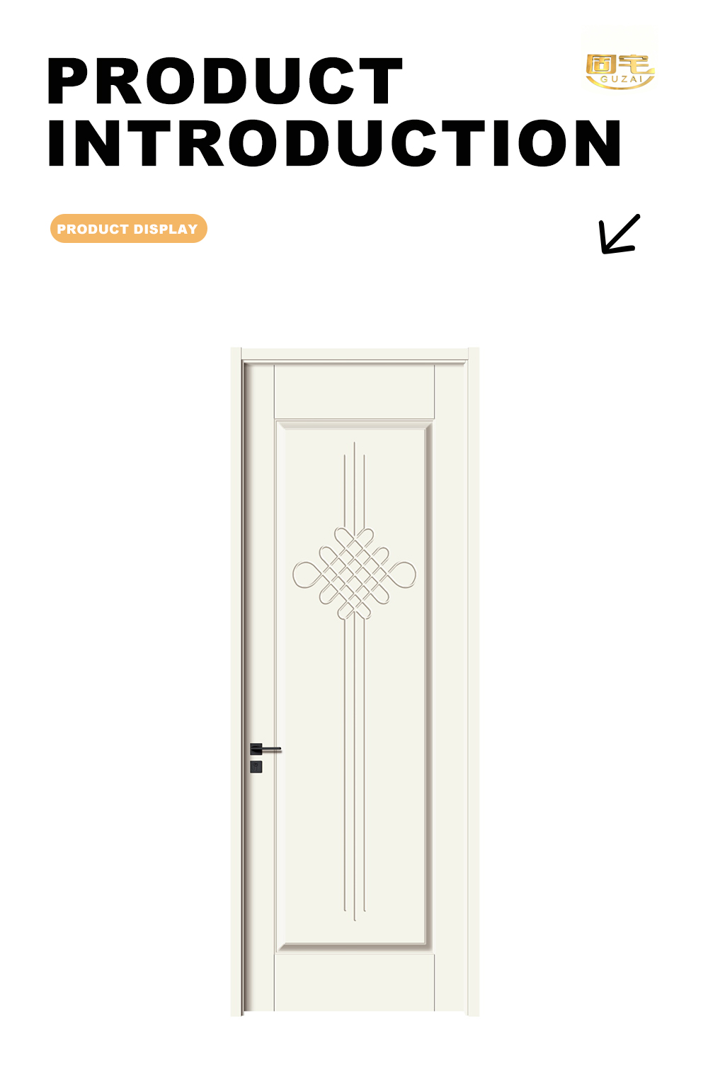 Ivory White Chinese Knot Wooden Door X