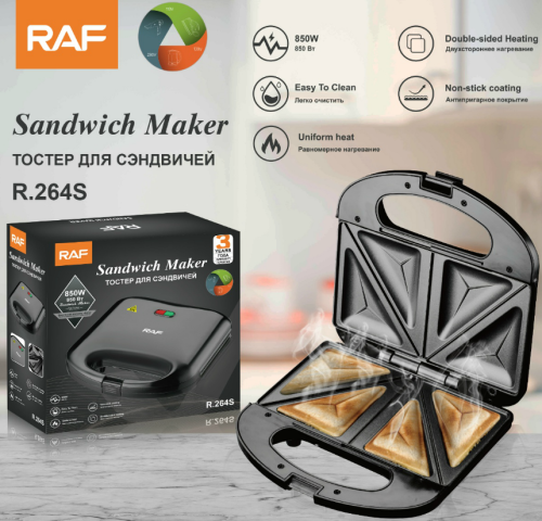 4 Slice Sandwich Maker con placas con recubrimiento antiadherente