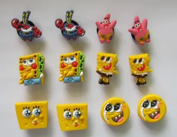 FREE SHIPPING 12 PCS Spongebob SHOE CHARMS FIT JIBBITZ