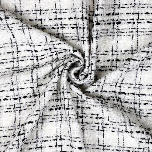 Jacquard con stampa in cotone bianco nero