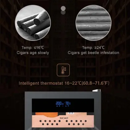 Whynter Cigar Humidor Vintage Low Noise Compressor Electronic Humidity Controller