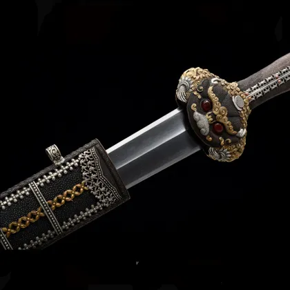 Luxury Ming Sword Brass Exquisite Sculpture Sword Sheath Gilded Gold Gilded Silver Handmade Crafts