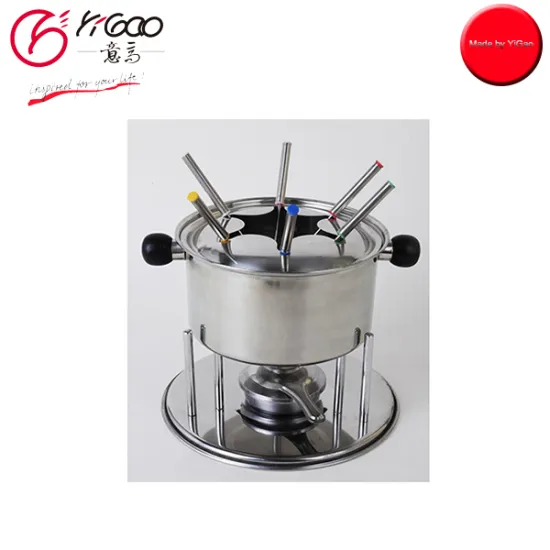 102252 Stianless Steel Fondue With Fork And Spoon