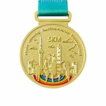 Metal running gold award medals