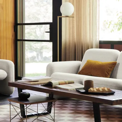 Nelson Style Platform Mid Century Solid Wood Bench