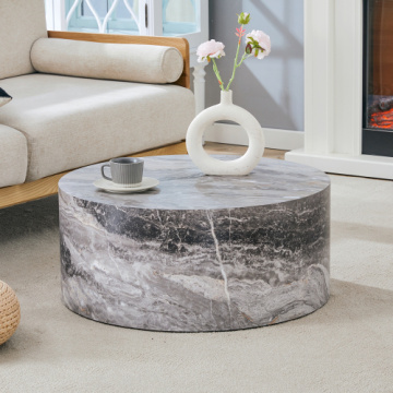 Sleek MDF Round Coffee Table Modern Living Room