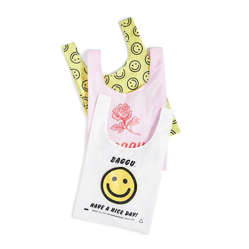 Well Made Wholesale Customized HDPE LDPE Materials Food Grocery Packaging Plastic Smile Face Printed Bag