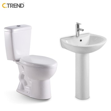 High Quality Easy Clean Floor-Mounted Toilet and Basin Set