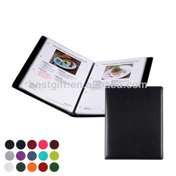 8 sheets leather padded menu holder display