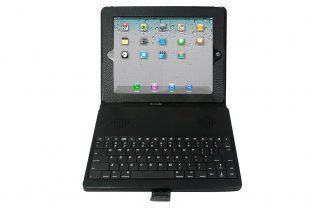 Stereo Dual Speaker Wireless Low - Profile Keys Ipad 2 Leather Bluetooth Keyboard Case