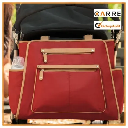 custom fashion microfiber tote mama bag with changing pad