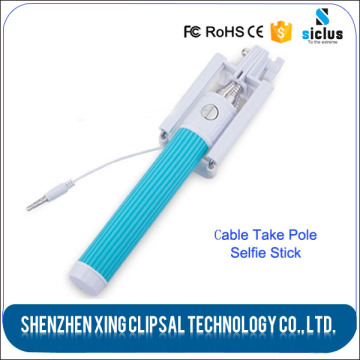 2016 wholesale shenzhen wired cable automated mini selfie stick monopod