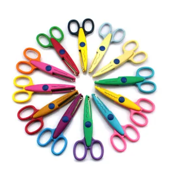Various fresh colors kid's craft scissors, handle can be replaced