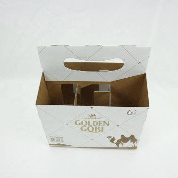 Custom Logo Cheap Portable Corrugated Paper 6 Bottle Beer Carrier