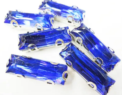 Long Rectangle Sew on Jewels, Sew on Sapphire