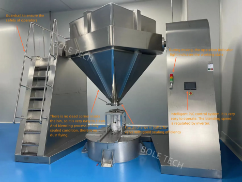 Pharmaceutical Powder Mixing Machine Square Cone Mixer