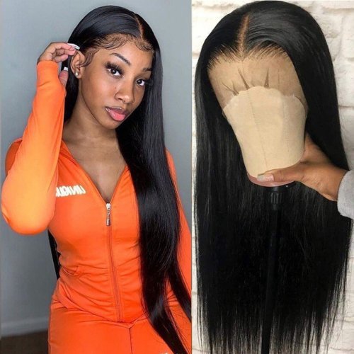 Bone Straight Lace Frontal Wig Natural Human Hair Wig Raw Brazilian Virgin Human Hair Hd Full Lace Front Wig