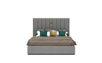 Luxury confortable fabric and leather upholstery bed