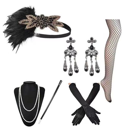 ست لوازم جانبی لباس Flapper Gatsby در دهه 1920