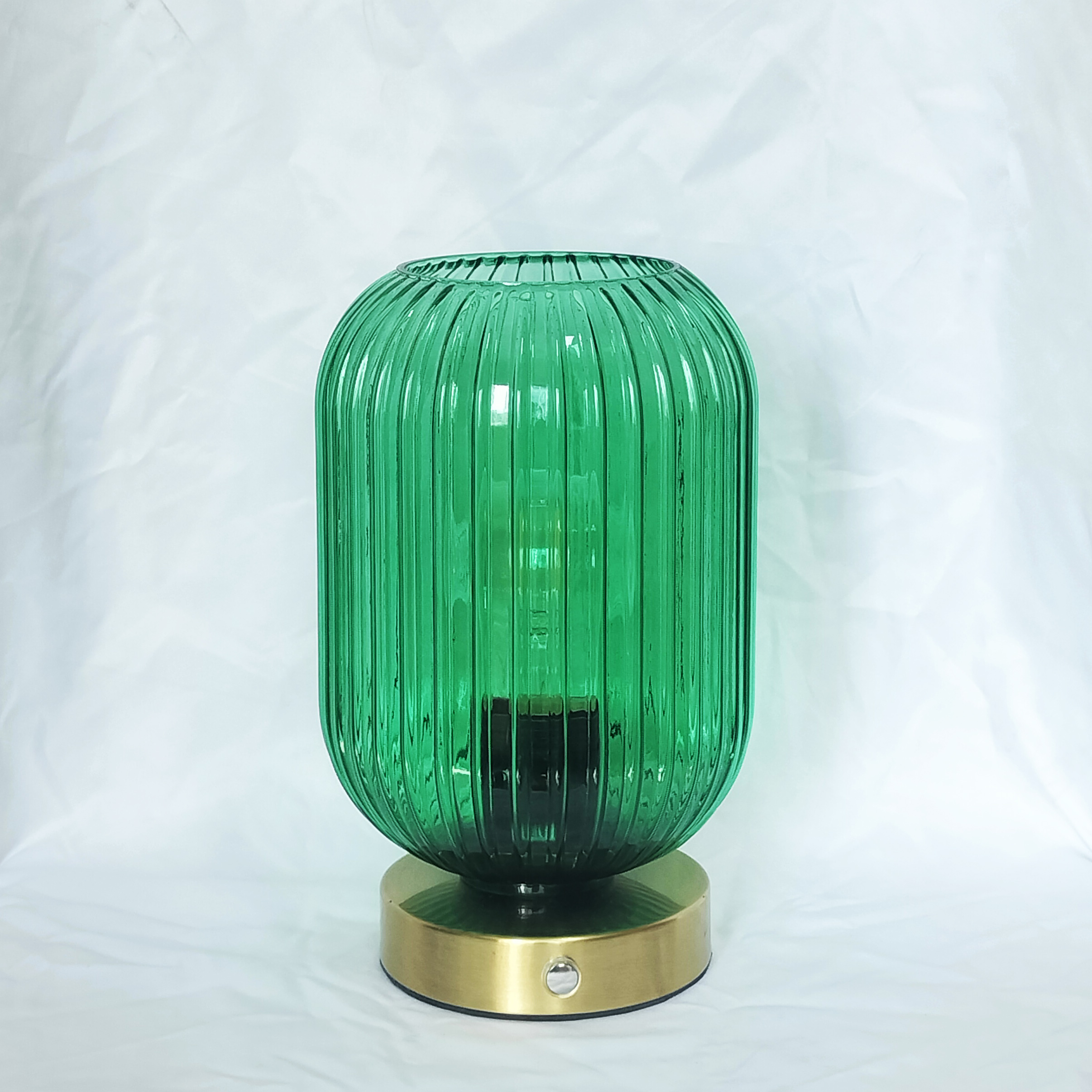 T250617 Rechargeable table lamp glss shade LED light bulb (3)