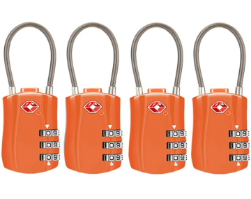 TSA a approuvé le verrouillage des bagages et le câble de la combinaison à 3 chiffres pour les sacs de voyage