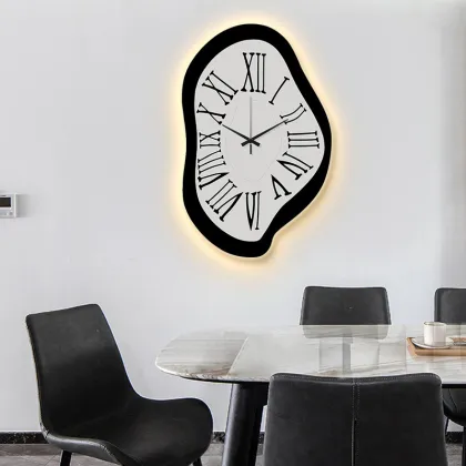 La Persistencia de la Memoria: Dali Art Silent Clock for Living Room or Bedroom Wall Decoration