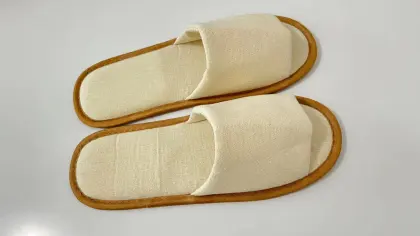 Buy Hotel Slippers with Cork Wood Sole and Canvas Disposable Slip-ons