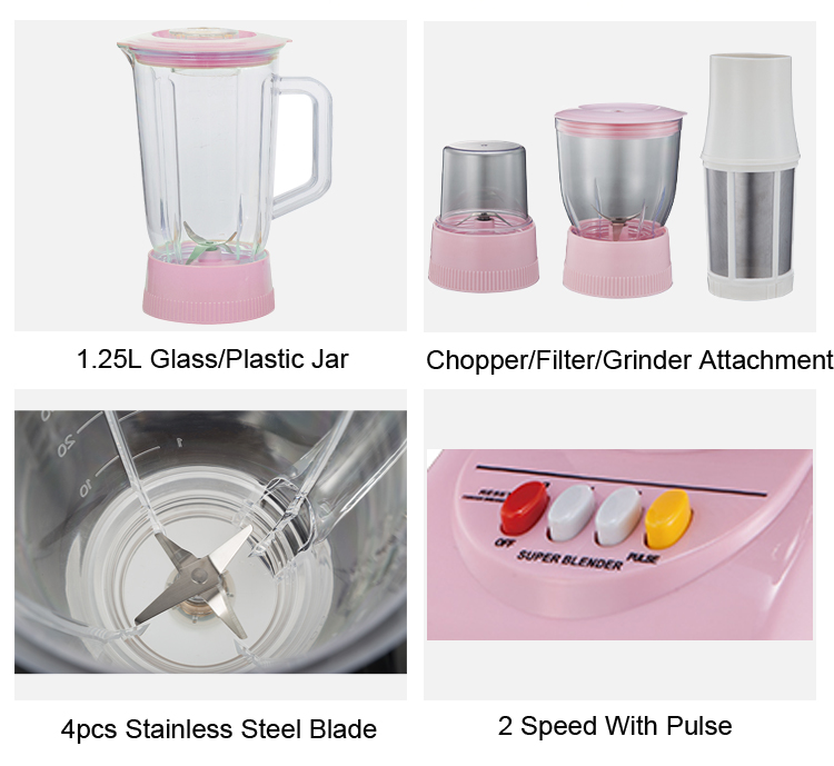 1.25L Kitchen Blender With Glass Jar