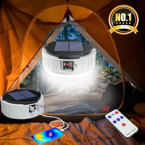 Portable USB Rechargeable Waterproof Emergency Light with Solar Charging and Dimming Function