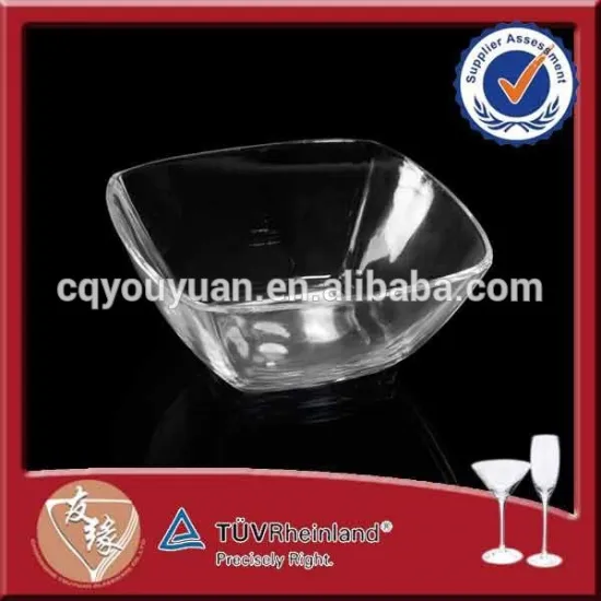 Cheap wholesale SGS certificate square big glass bowl