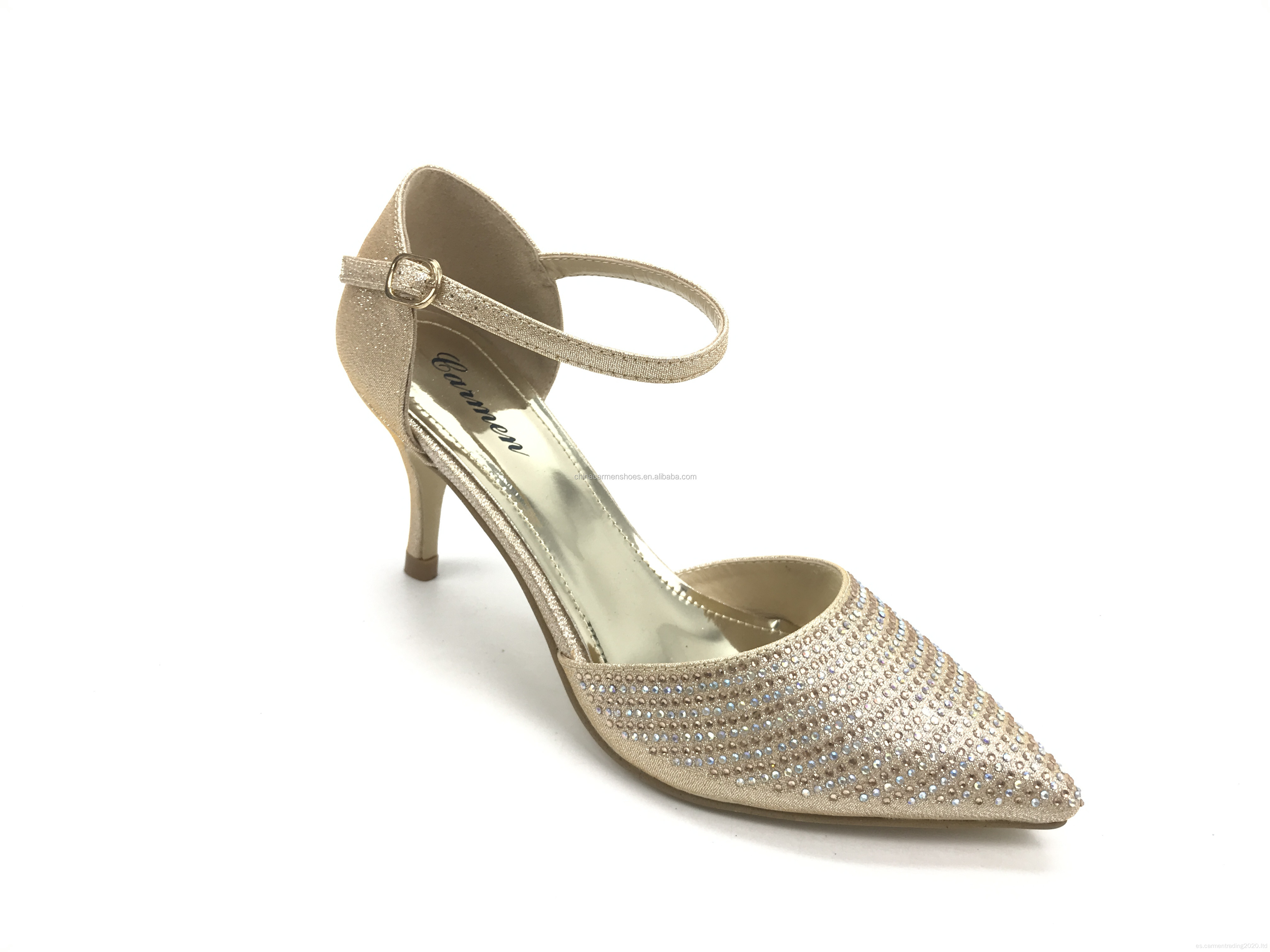 Mujeres Strip tobillo elegante D'Orsay Pombas puntiagudas cerradas