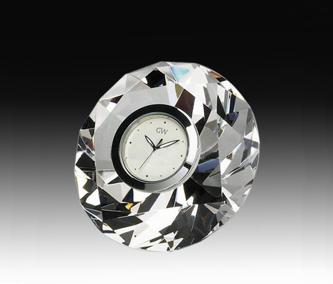 Crystal diamond clock