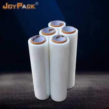 high pre-stretch wrapping film for industrial machine packaging