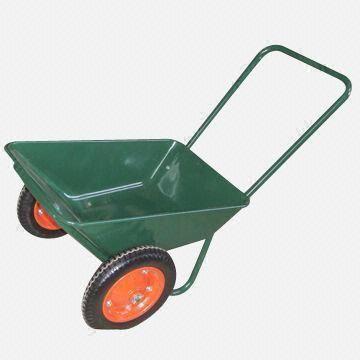 Hand Truck for Garden, with High-quality Plastic Tray, Tubular Steel Frame