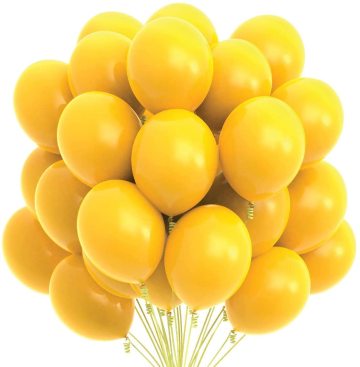 75 Yellow Party Balloons Yellow Balloons Color Ribbon