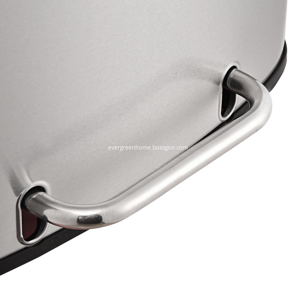 stainless steel trash can with soft close lid slim open