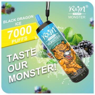 R &amp; M Monster 7000 퍼프 일회용 전자 담배