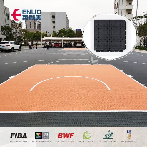 Piso de quadra esportiva de basquete ao ar livre em plástico ecologicamente correto