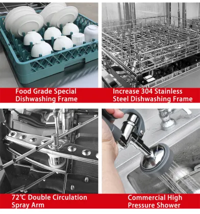 Chefmax Commercial Free Standing Dishwasher - Automatic Kitchen Dish Machine for Hotels and Restaurants