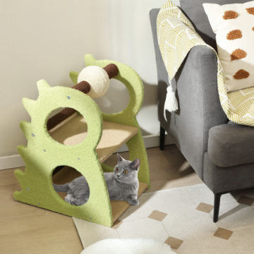 Modern Cat Tree with Rotatable Sisal Scratching Ball
