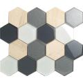 Mosaico de Material mixto hexagonal de tamaño grande