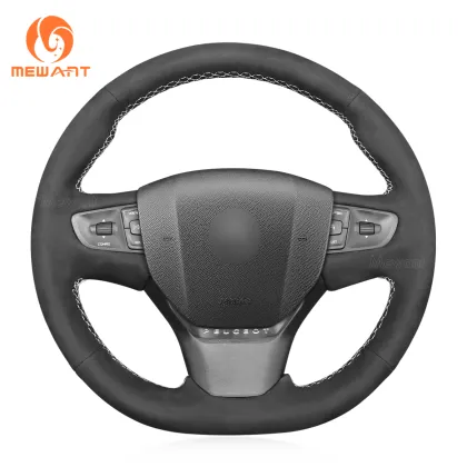 Hand Sewn Black Suede Steering Wheel Cover for Peugeot Expert Traveller (2016-2022)