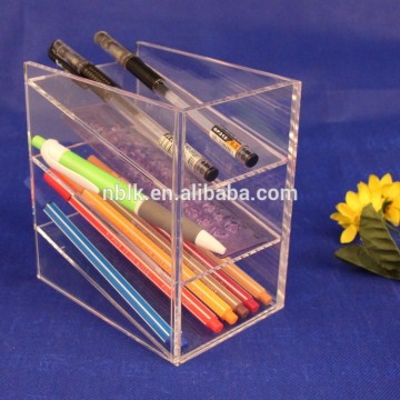 3 Tiers Acrylic Pen Display Holder,Office Perspex Stationery Display Case, Acrylic Pen Holder