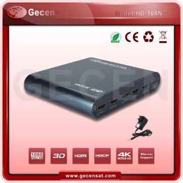 Gecen 1x8 8way 4K HD M I Spliter Model HD-108N