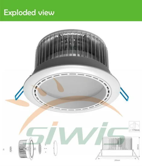 High Power Led Recessed Downlights 24w Ra85 , 2400lm Ceiling Led Down Light