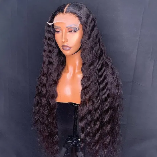 Cheap Deep Wave Lace Closure Wig Curly Brazilian Virgin Natural Human Hair Hd Full Transparent Lace Front Wig For Women Vendor