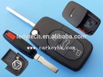 Sales Promotion Auto key blank cover flip 3+1 buttons remote key shell 1616 battery (round button)