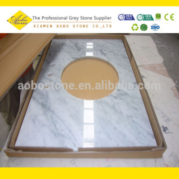 Popular Carrara White Marble Vanity Top With Sink Cut Out
